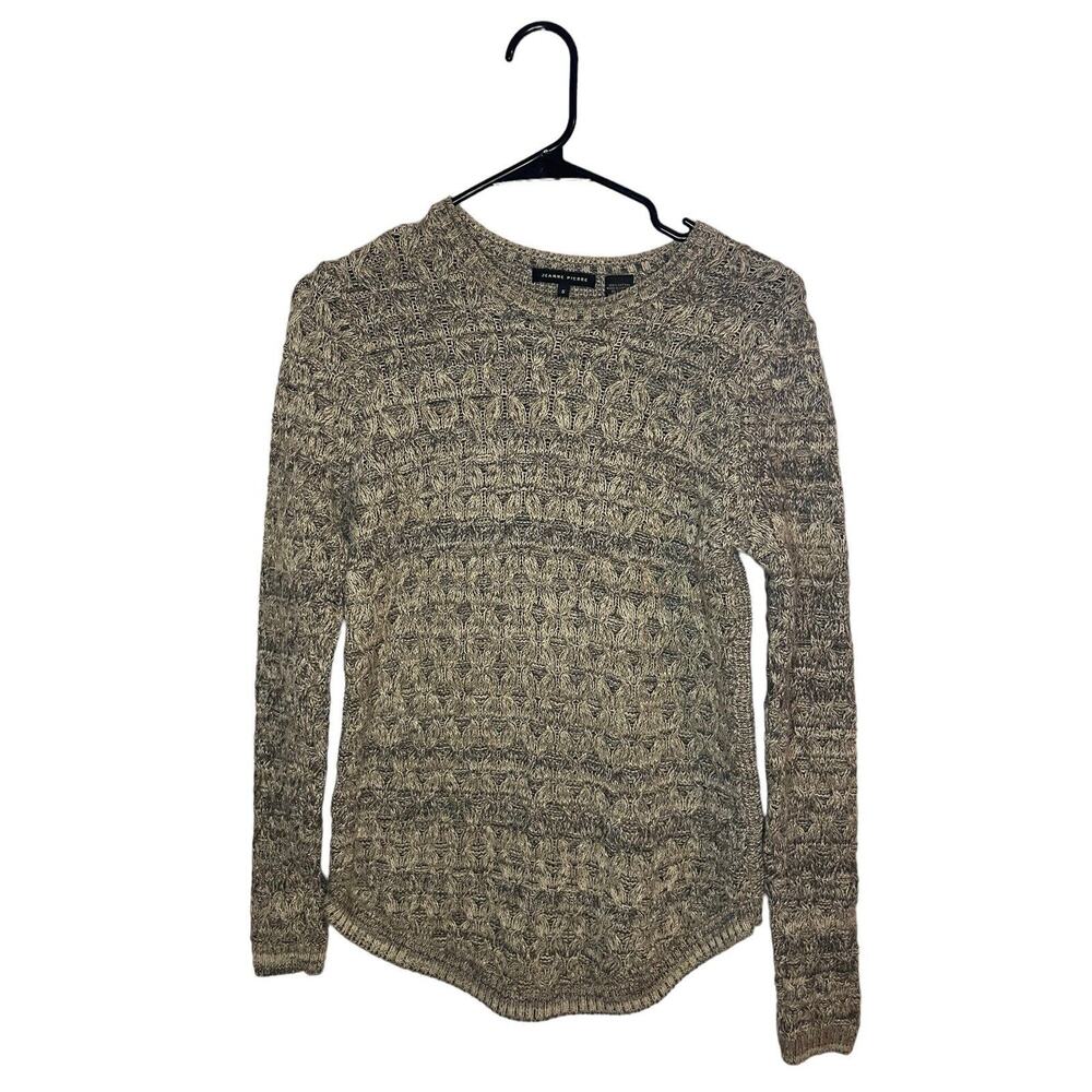 Jeanna Pierre Knit Sweater Small Neutral Fall Cozy Minimalist Classic Normcore